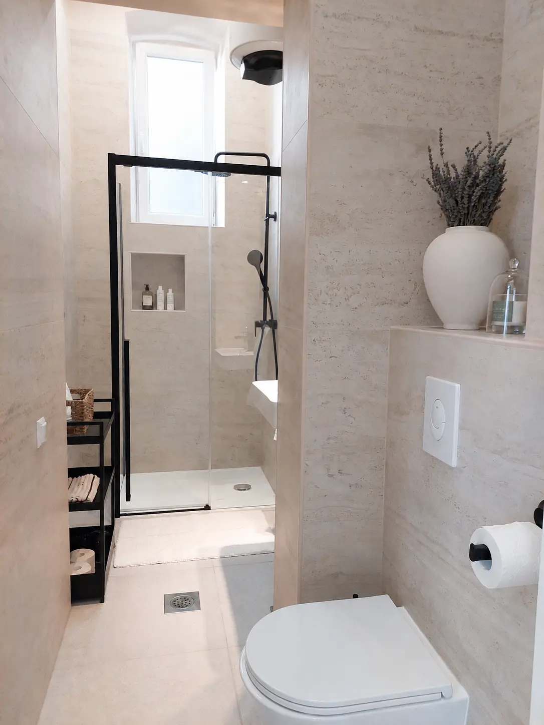 Zagreb apartment bathroom after renovation - calm material palette and guest-ready design